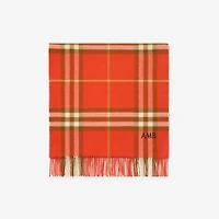 Wide Check Cashmere Scarf in Tomato red | Burberry® Official