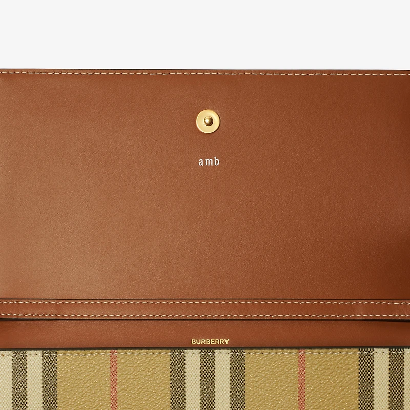 Check Chain Strap Wallet in Archive beige/briar brown - Women | Burberry® Official