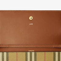 Check Chain Strap Wallet in Archive beige/briar brown - Women | Burberry® Official