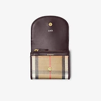 Highlands Compact Wallet in Sand - Women, Cotton, Linen | Burberry® Official