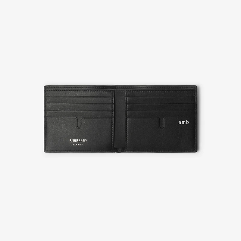 Check Bifold Wallet in Midnight - Men, Cotton, Linen | Burberry® Official