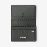 Check Folding Card Case in Midnight - Men, Cotton, Linen | Burberry® Official