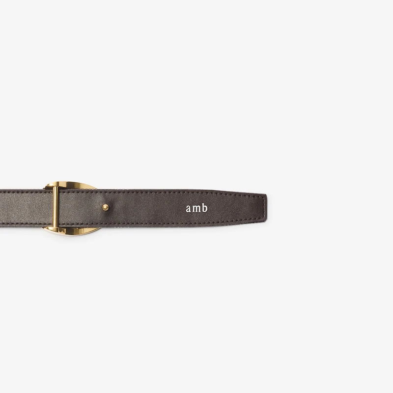 Reversible Check Knight Stamp Belt​ in Mahogany red/gold - Women | Burberry® Official