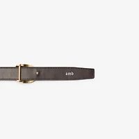 Reversible Check Knight Stamp Belt​ in Mahogany red/gold - Women | Burberry® Official
