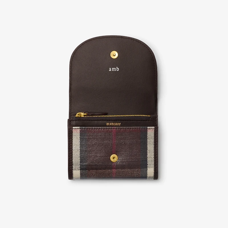 Highlands Compact Wallet in Mahogany red - Women | Burberry® Official