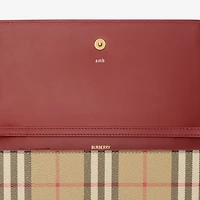 Check Chain Strap Wallet in Archive beige/ruby red - Women | Burberry® Official
