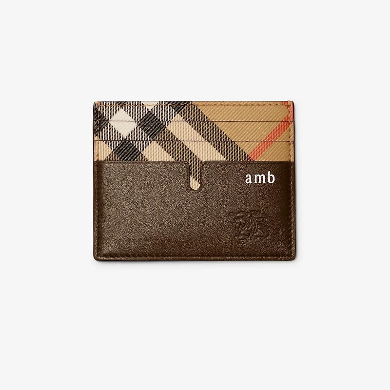 Tall Pop Check Card Case​ in Sand beige - Men | Burberry® Official