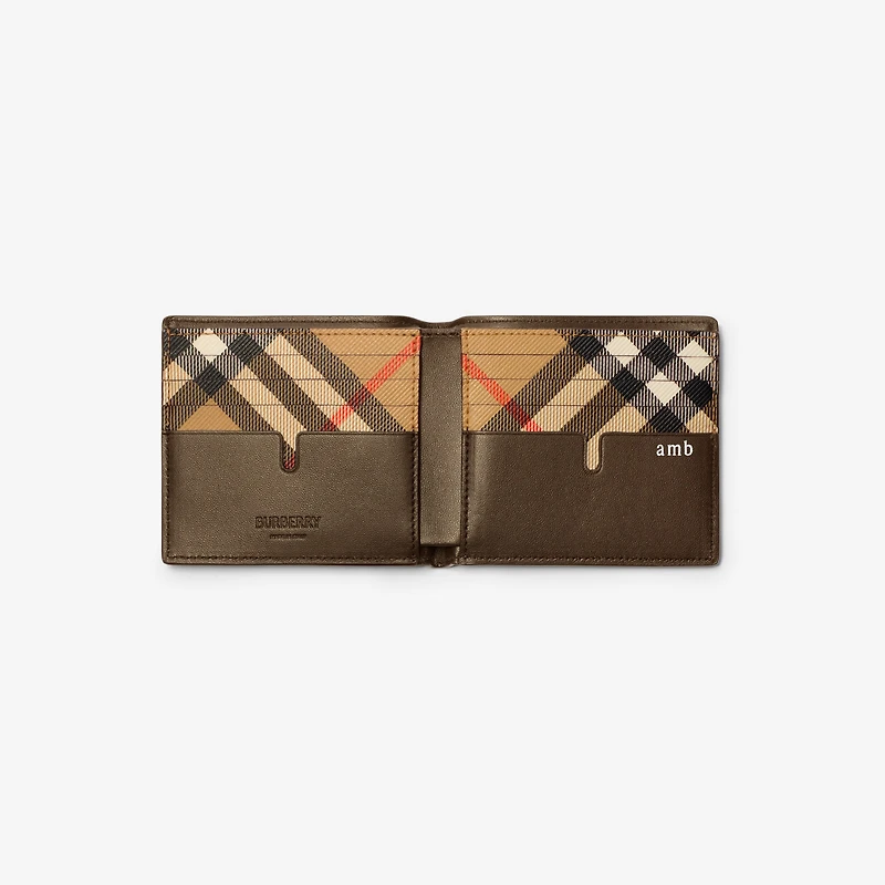 Pop Check Bifold Wallet in Sand beige - Men | Burberry® Official