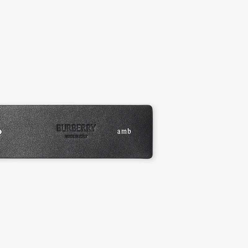 Reversible Engraved Check Belt in Black/charcoal grey - Men | Burberry® Official