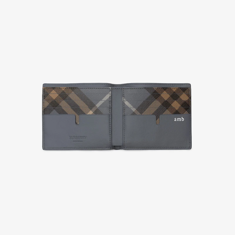 Pop Check Bifold Wallet in Wave blue - Men, Leather | Burberry® Official