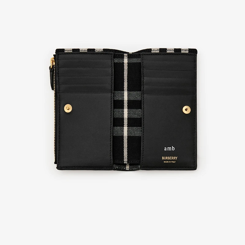 Medium Bloomsbury Wallet in Black/calico beige - Women, Leather | Burberry® Official