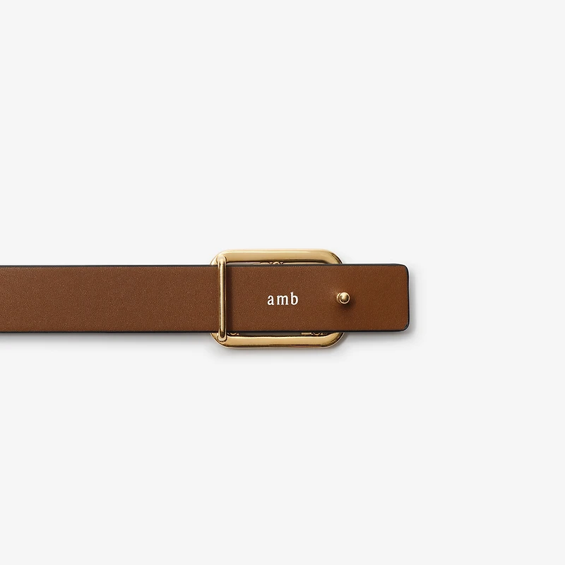 Reversible Leather Rider Belt in Black/hazel brown - Women | Burberry® Official
