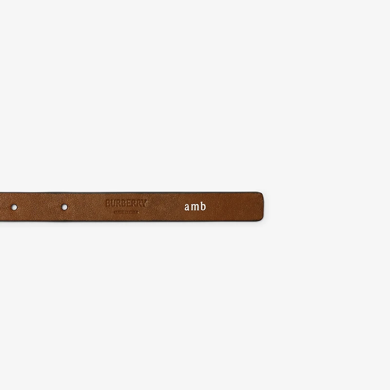 Thin Reversible Leather Knight Stamp Belt in Black/hazel - Women | Burberry® Official