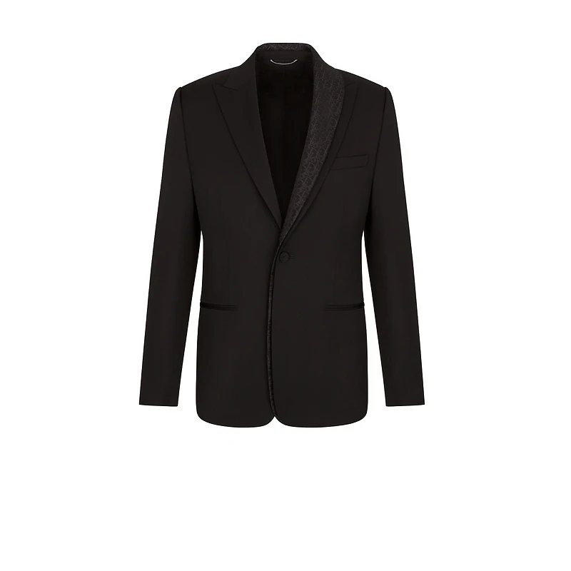 Jacket with Dior Oblique Asymmetric Shawl Collar