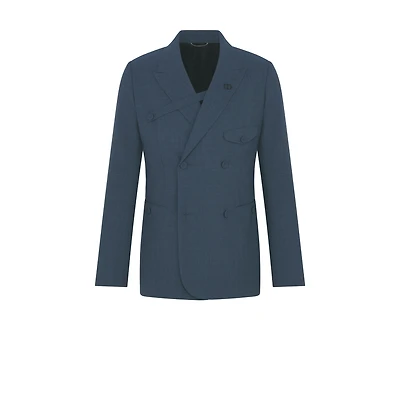 Double-Breasted Jacket with Buttoned Strap