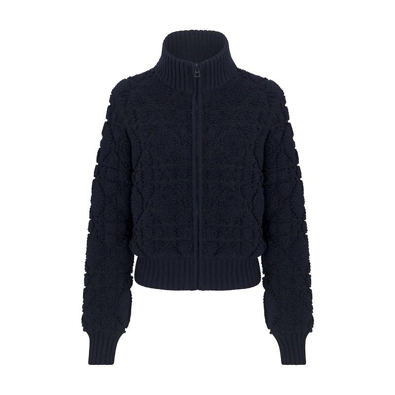 Macrocannage Zipped Cardigan