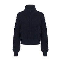 Macrocannage Zipped Cardigan