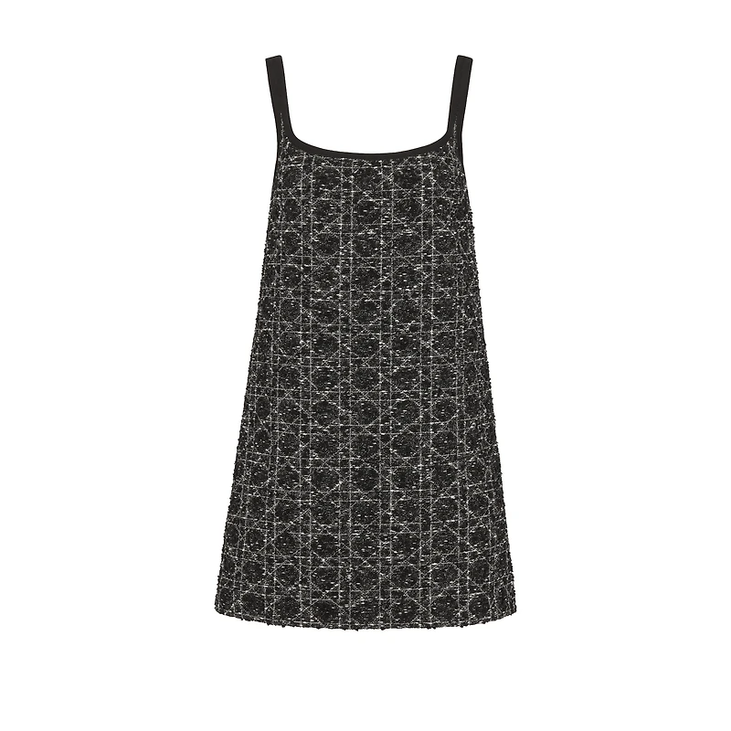 Short Macrocannage Flared Dress