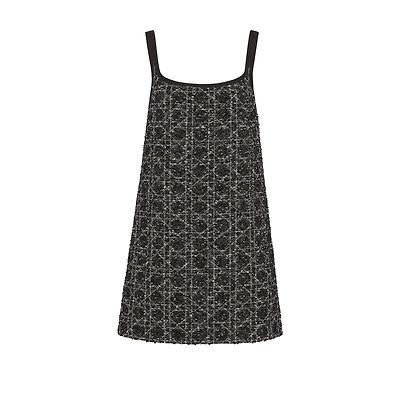 Short Macrocannage Flared Dress