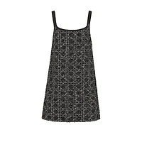 Short Macrocannage Flared Dress