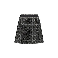 Macrocannage Flared Miniskirt