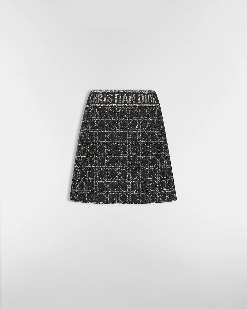Macrocannage Flared Miniskirt