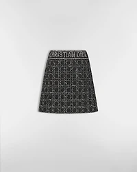 Macrocannage Flared Miniskirt