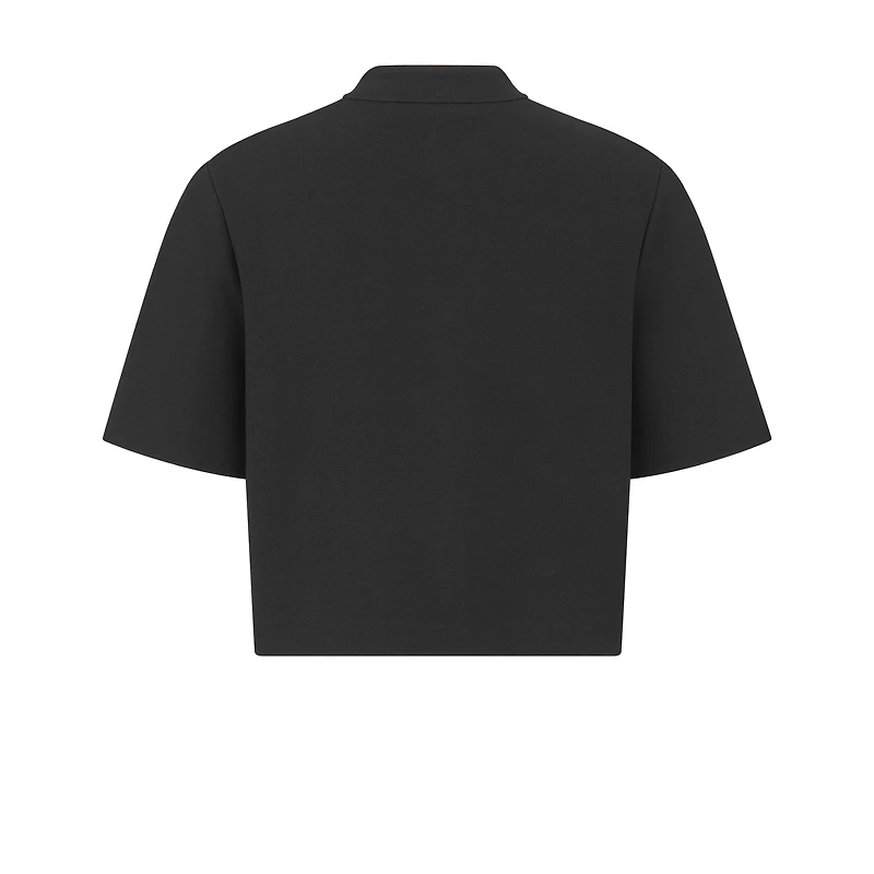 Cropped Jacket with Officer Collar