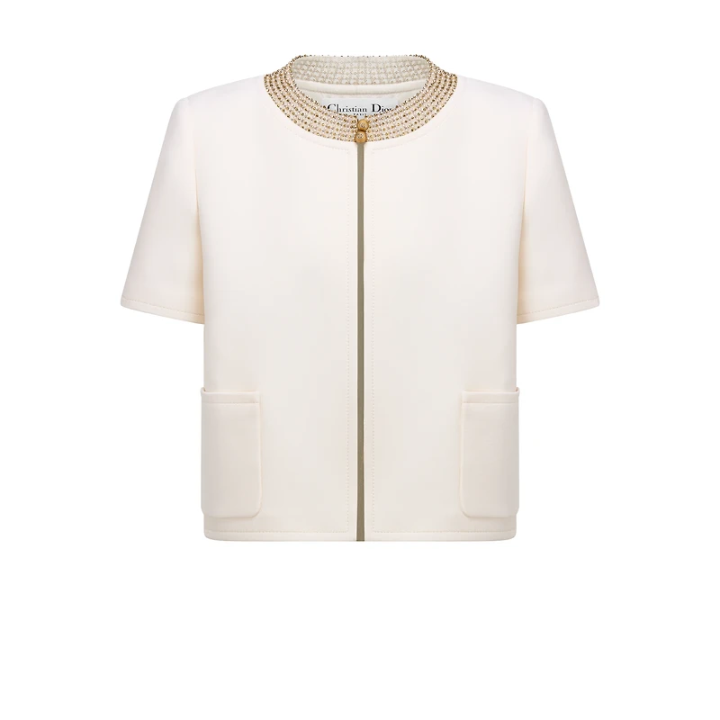 Embroidered Cropped Jacket
