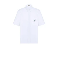 Short-Sleeved Shirt with Christian Dior Couture Lily of the Valley Embroidery