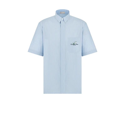 Short-Sleeved Shirt with Christian Dior Couture Lily of the Valley Embroidery