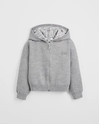 Kids' Reversible Zipped Cardigan with Hood
