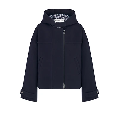 Zipped Peacoat with Hood