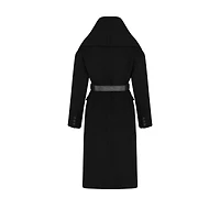 Belted Coat with Removable Scarf