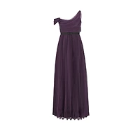 Long Pleated Dress with Belt