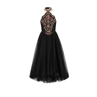 Mid-Length Embroidered Dress
