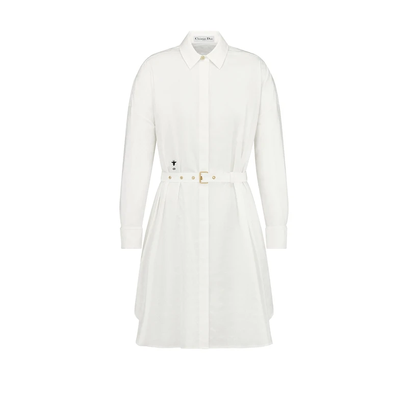 Belted Macrocannage Shirtdress