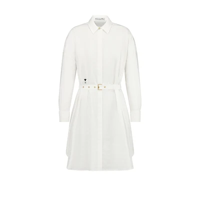 Belted Macrocannage Shirtdress