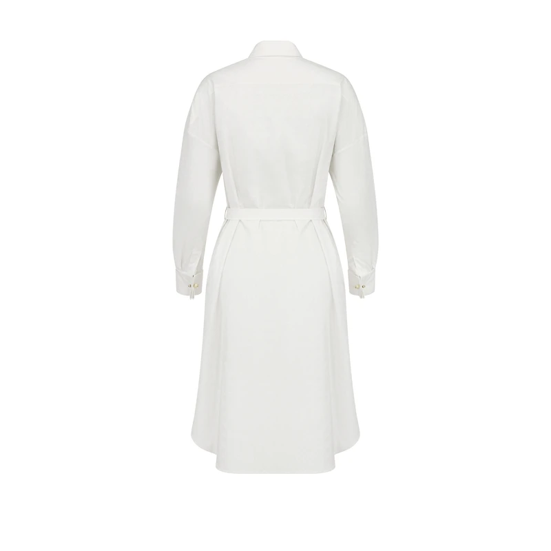 Belted Macrocannage Shirtdress