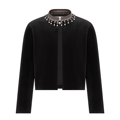 Embroidered Cropped Jacket