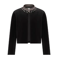 Embroidered Cropped Jacket