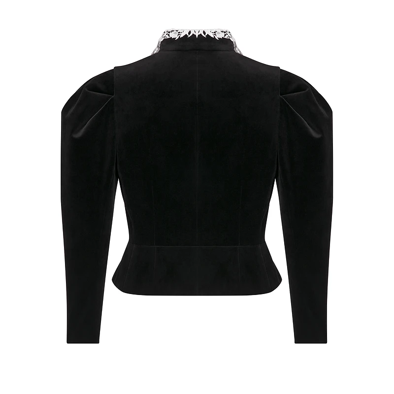 Fitted Jacket with Puff Sleeves