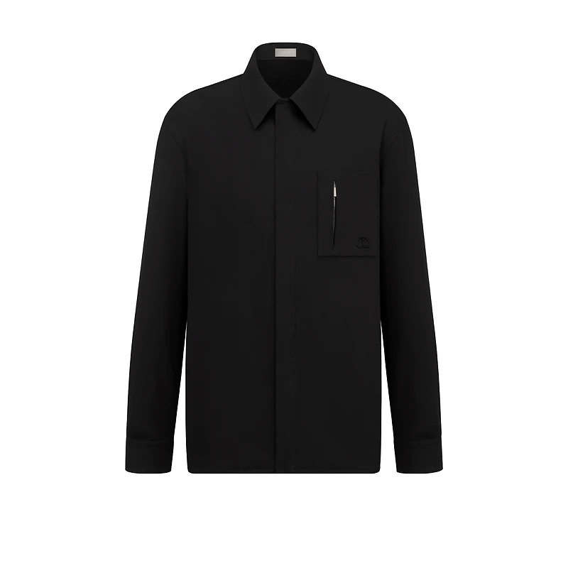 Zipped Shirt with CD Icon Embroidery