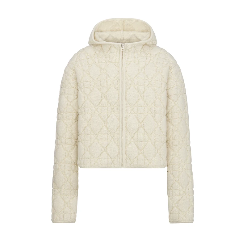 Cannage Zipped Cardigan with Hood