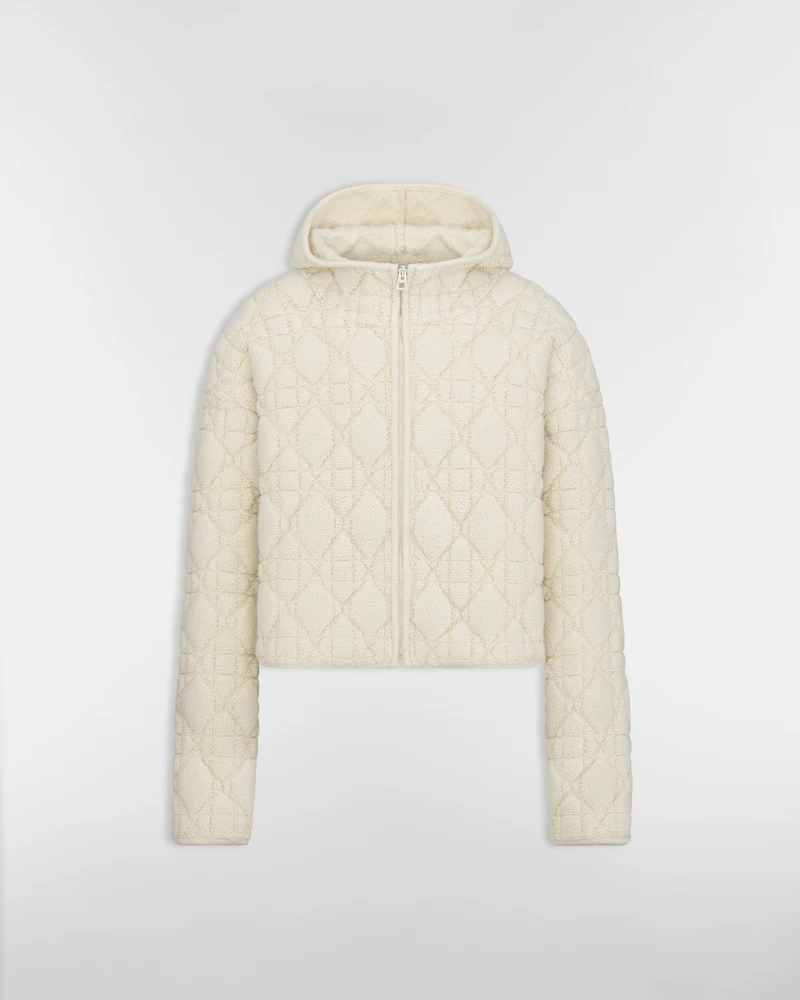 Cannage Zipped Cardigan with Hood