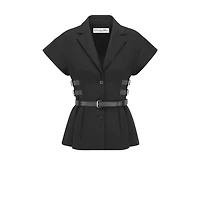 Short-Sleeved Belted Jacket