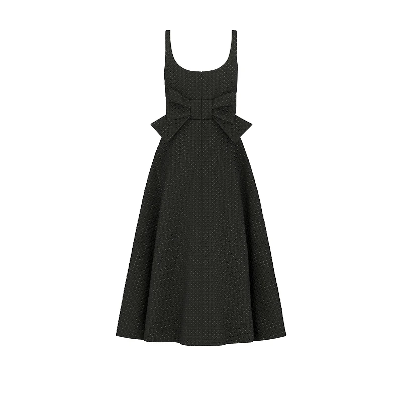 Mid-Length Microcannage Flared Dress