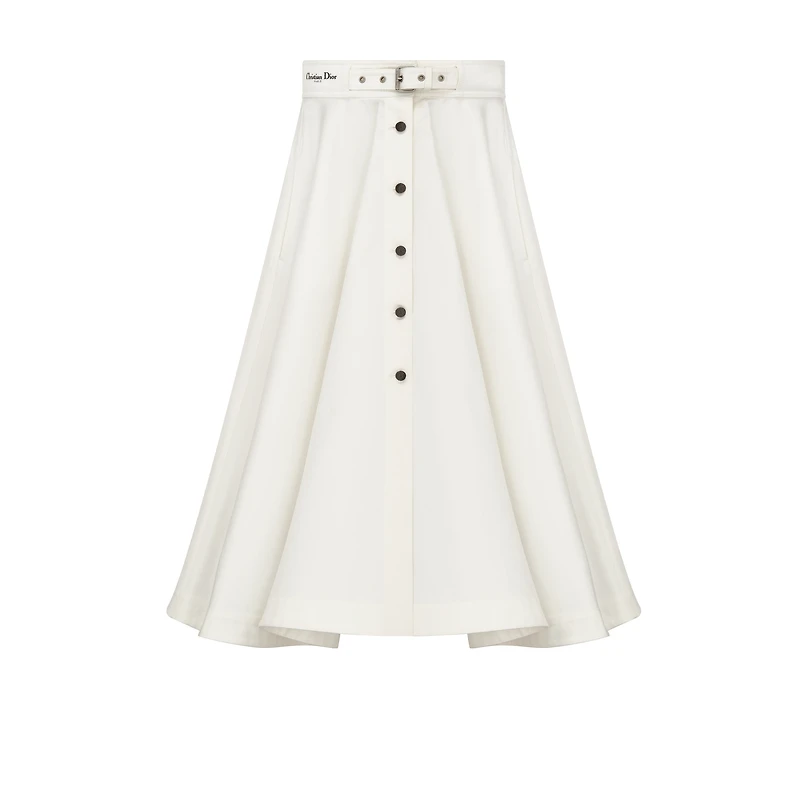 Mid-Length Belted Skirt