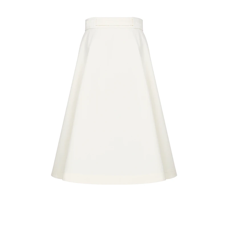 Mid-Length Belted Skirt