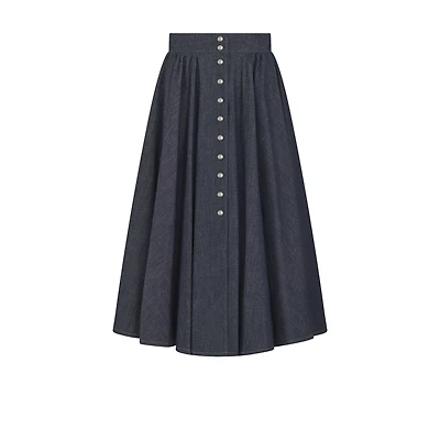 Mid-Length Skirt with Snaps